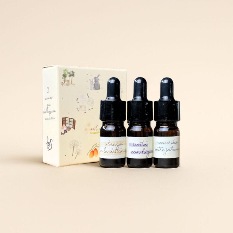 Un Homenaje a los Recuerdos, Trío Mini Esencias. Los aromas más vendidos de Loes. Descubre, prueba y lleva contigo tus recuerdos favoritos. 💙