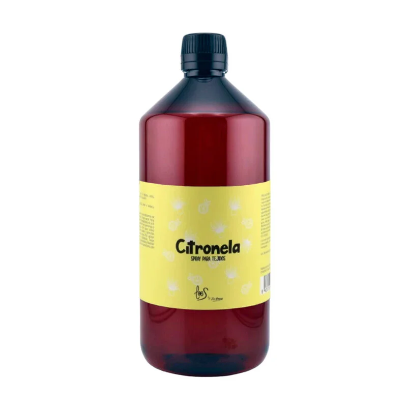 Recarga spray de tejidos Citronela 1L. Ideal para recargar los envases que tengas y reutilizarlos.