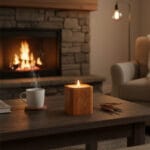 Vela con mecha de madera Carta a los Reyes cuadrada - Imagen 2