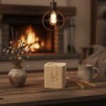 Vela con mecha de madera Mantel Puesto en la Mesa cuadrada - Imagen 4