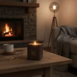 Vela con mecha de madera Villancicos por las Calles cuadrada - Imagen 4